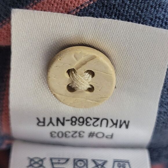 Faherty Men's Shirt Size 2XL Blue Pink Polo Striped Movement Long Sleeve Good Co - Picture 7 of 7